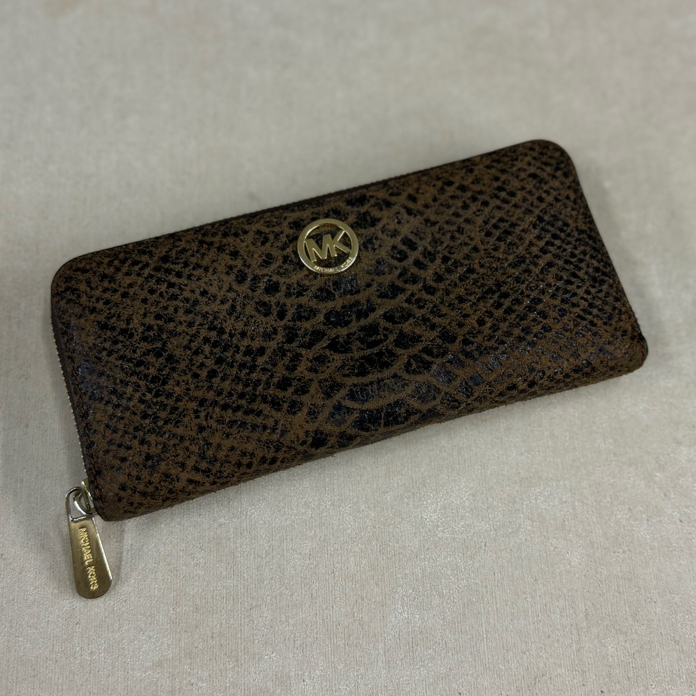 Michael Kors | Brown Python Embossed Genuine Leat… - image 2